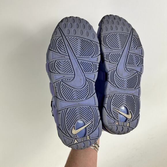 Nike Air More Money Sneakers Women's 6.5 Purple Black Leather Slip On A01749-400 - Picture 8 of 9